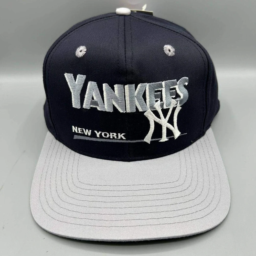 Vintage New York Yankees Hat Men Black Twins Enterprise MLB Snap Back Cap New
